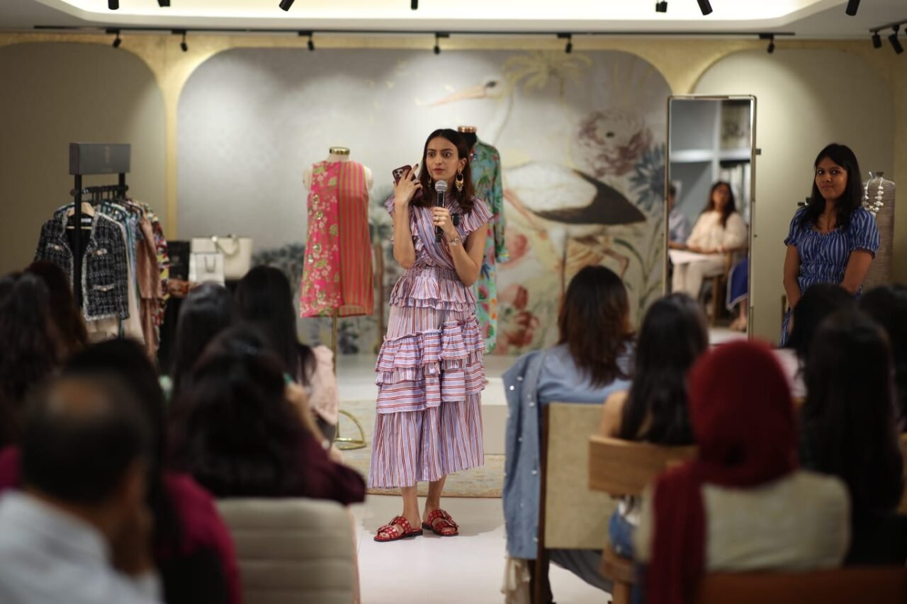 Curated Corridors at The Colosseum featuring Divisha Khaitan hosting a personal styling workshop, sharing fashion and confidence tips with an engaged audience in Hyderabad