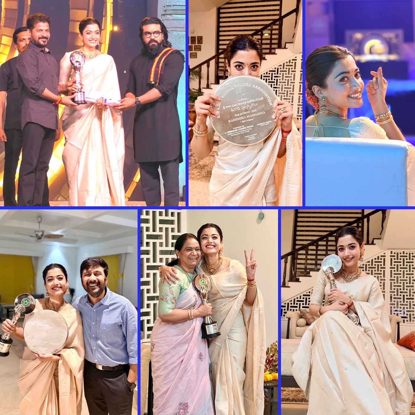 Rashmika Mandanna Wins Best Actress Award for The Girlfriend at TGFA Hyderabad