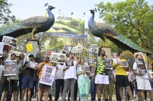 Protest at the KBR Park, Gate Entrance